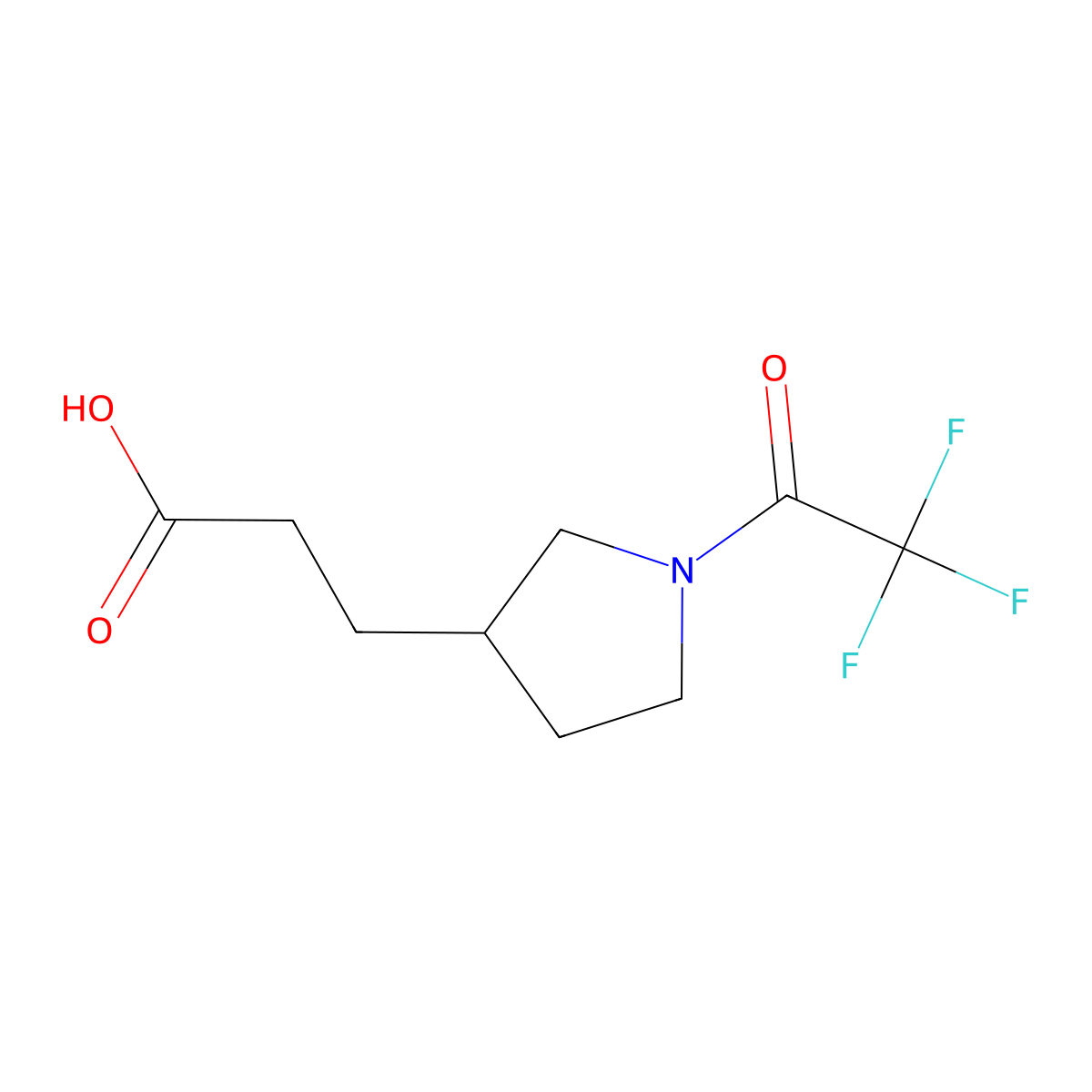 3-[1-(Trifluoroacetyl)pyrrolidin-3-yl]propanoic acid molecular structure, CAS 1509772-79-5