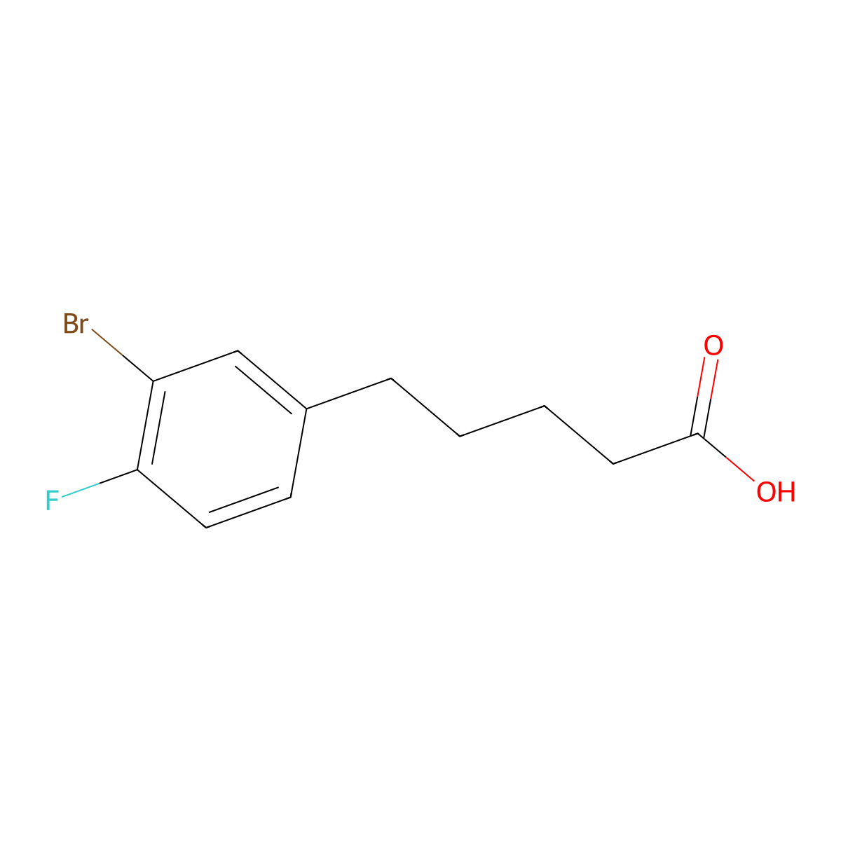 5-(3-Bromo-4-fluorophenyl)pentanoic acid molecular structure, CAS 1509782-05-1
