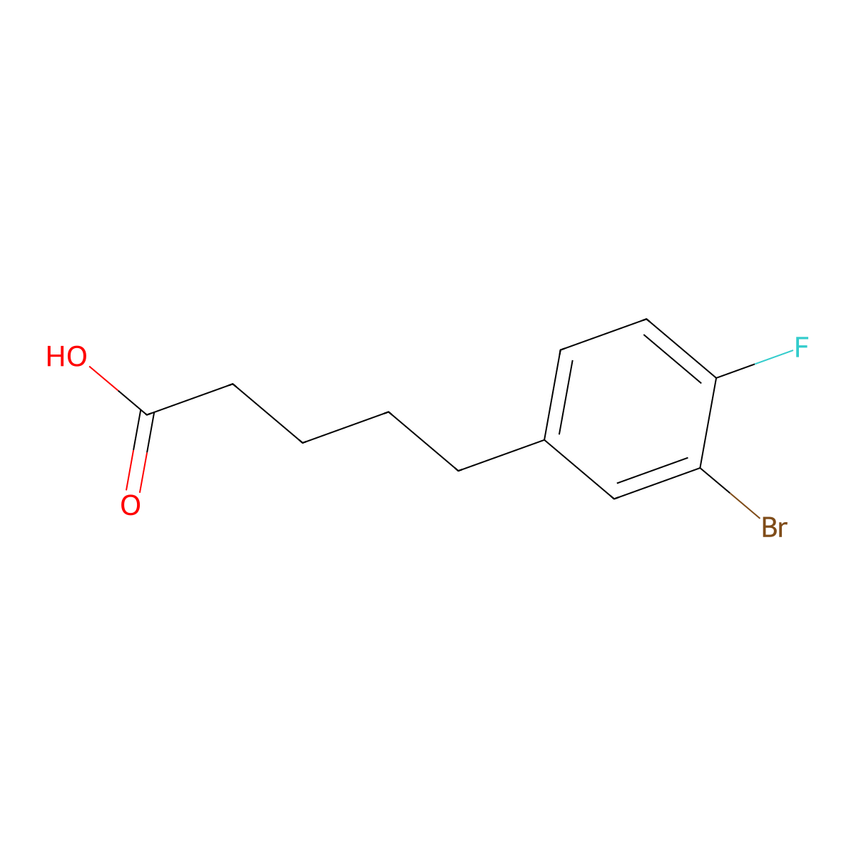 5-(3-Bromo-4-fluorophenyl)pentanoic acid molecular structure, CAS 1509782-05-1