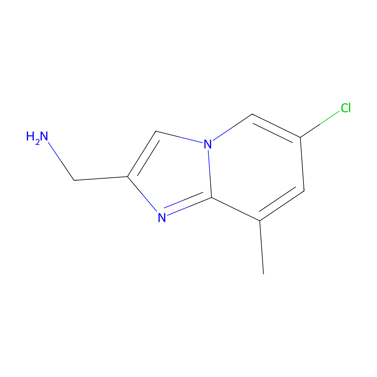 (6-Chloro-8-methylimidazo(1,2-a)pyridin-2-yl)methanamine molecular structure, CAS 1509787-34-1