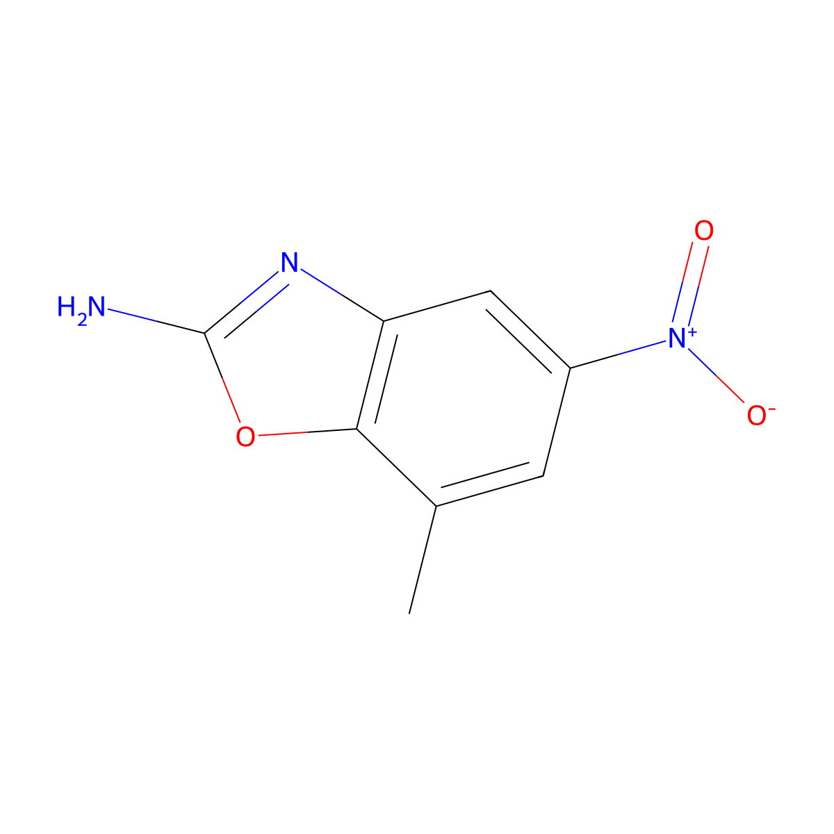 7-Methyl-5-nitro-1,3-benzoxazol-2-amine molecular structure, CAS 1509807-36-6