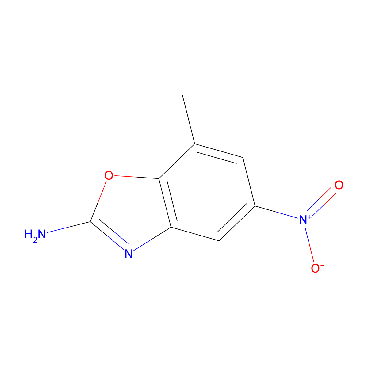 7-Methyl-5-nitro-1,3-benzoxazol-2-amine molecular structure, CAS 1509807-36-6