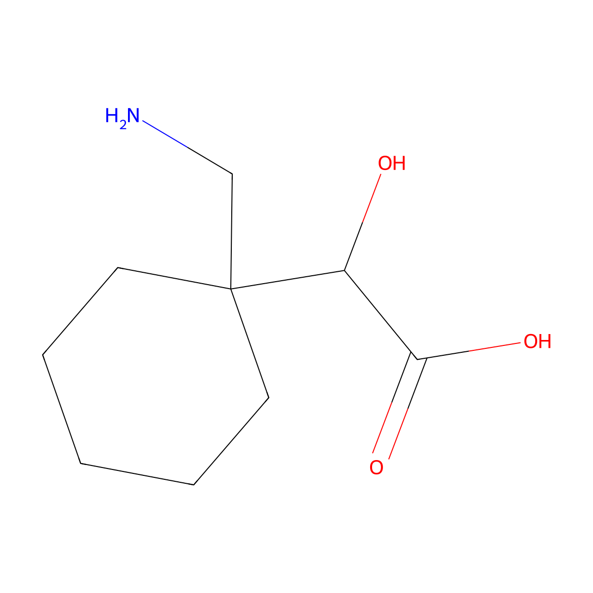 2-[1-(Aminomethyl)cyclohexyl]-2-hydroxyacetic acid molecular structure, CAS 1509807-91-3