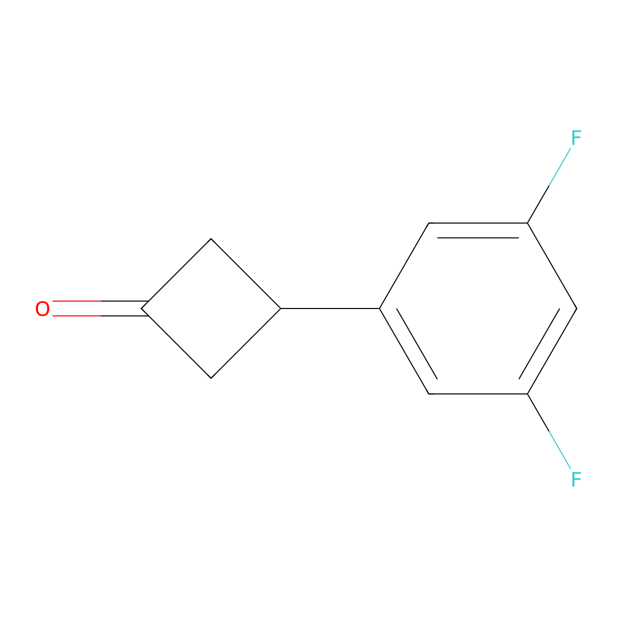 3-(3,5-Difluorophenyl)cyclobutan-1-one molecular structure, CAS 1509809-62-4
