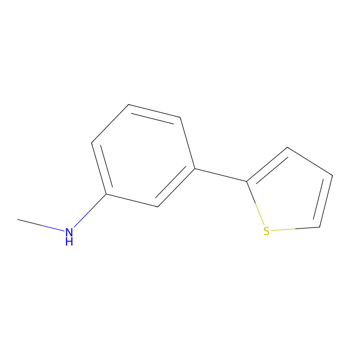 N-Methyl-3-(2-thienyl)benzenamine molecular structure, CAS 1509809-65-7