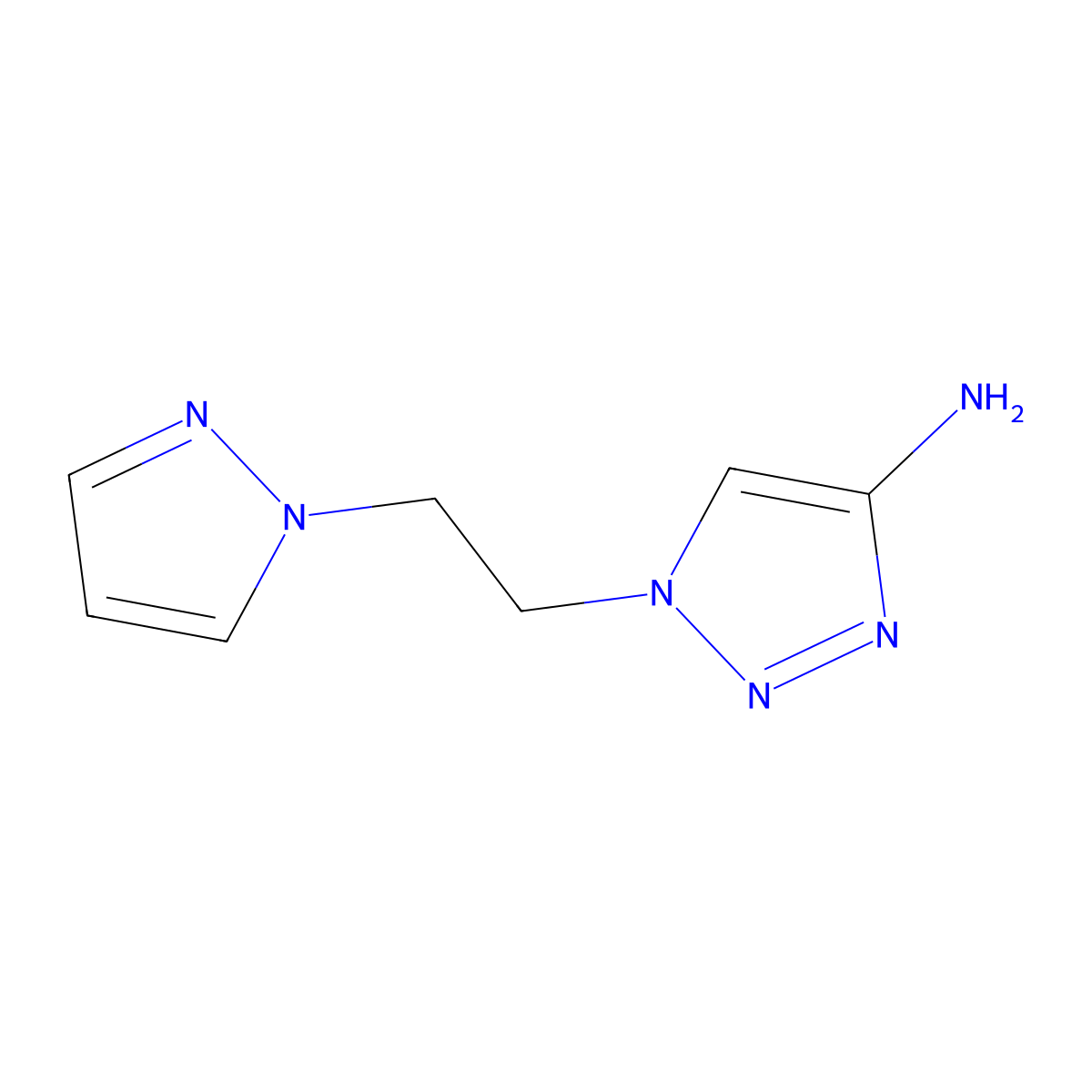 1-[2-(1H-Pyrazol-1-yl)ethyl]-1H-1,2,3-triazol-4-amine molecular structure, CAS 1509813-45-9
