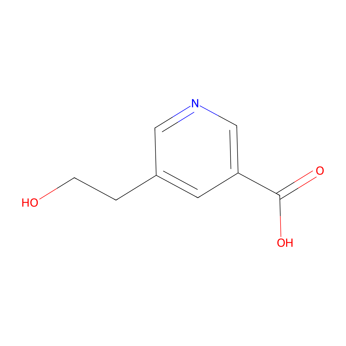 5-(2-Hydroxyethyl)pyridine-3-carboxylic acid molecular structure, CAS 1509819-41-3