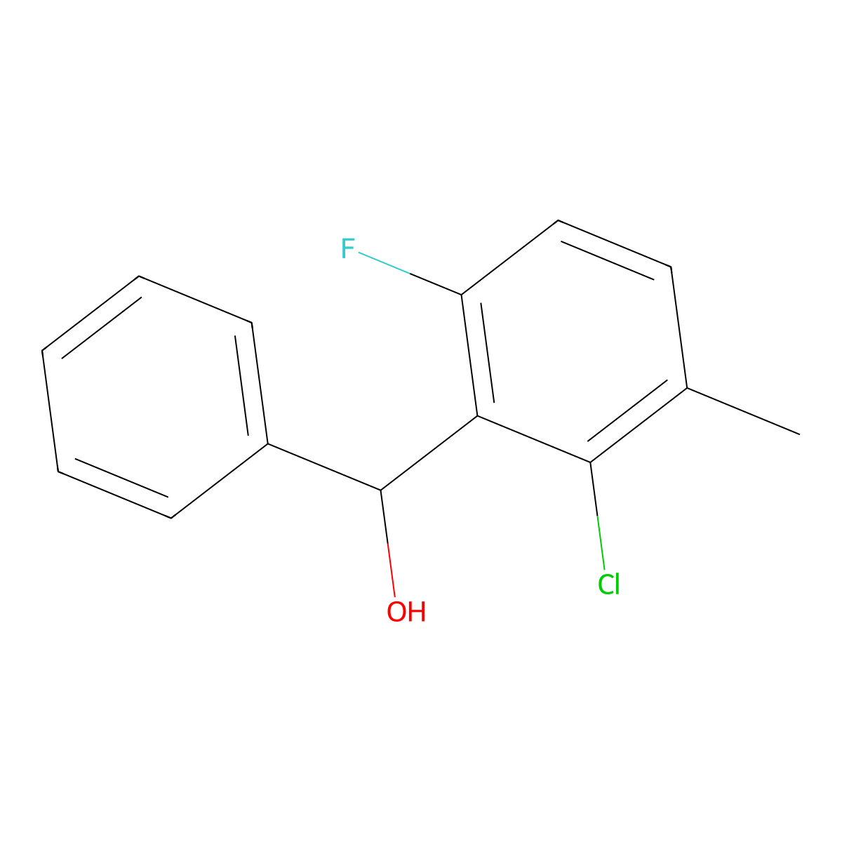 (2-Chloro-6-fluoro-3-methylphenyl)(phenyl)methanol molecular structure, CAS 1509825-83-5
