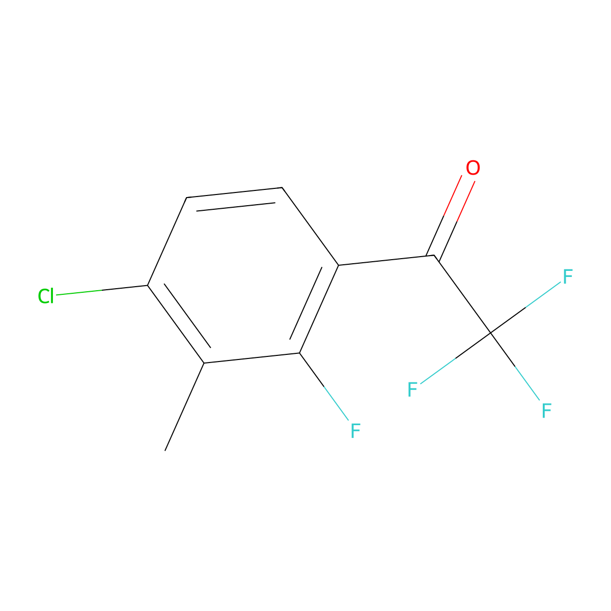 1-(4-Chloro-2-fluoro-3-methylphenyl)-2,2,2-trifluoroethanone molecular structure, CAS 1509827-63-7