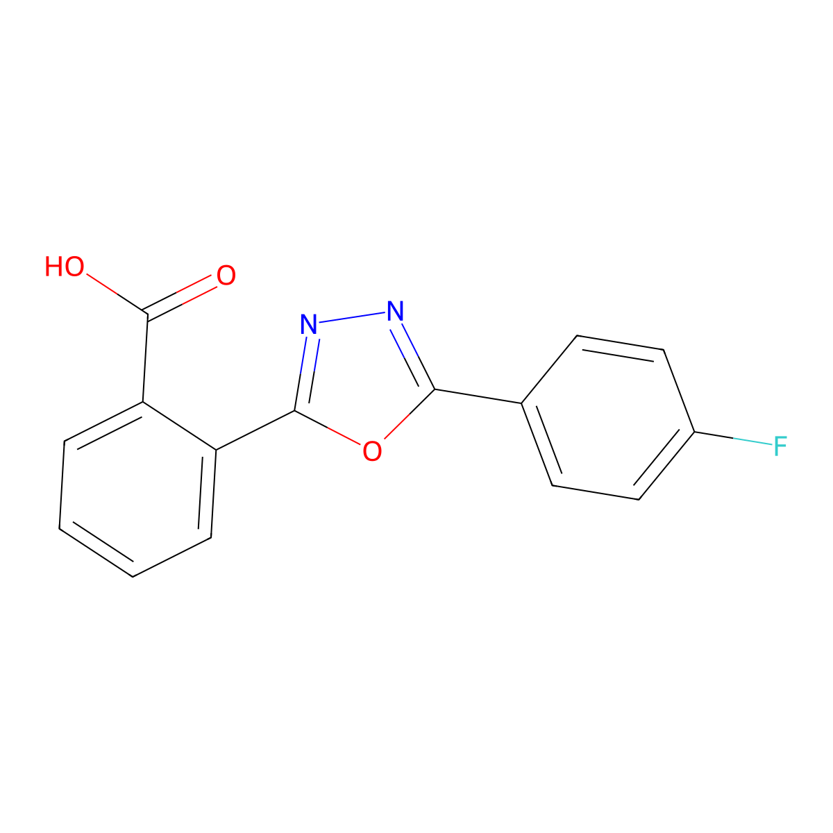 2-[5-(4-Fluorophenyl)-1,3,4-oxadiazol-2-yl]benzoic acid molecular structure, CAS 1509828-71-0