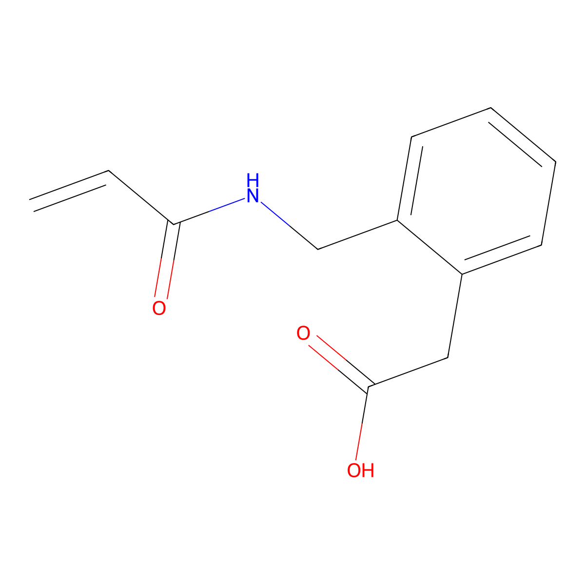 2-{2-[(Prop-2-enamido)methyl]phenyl}aceticacid molecular structure, CAS 1509833-30-0