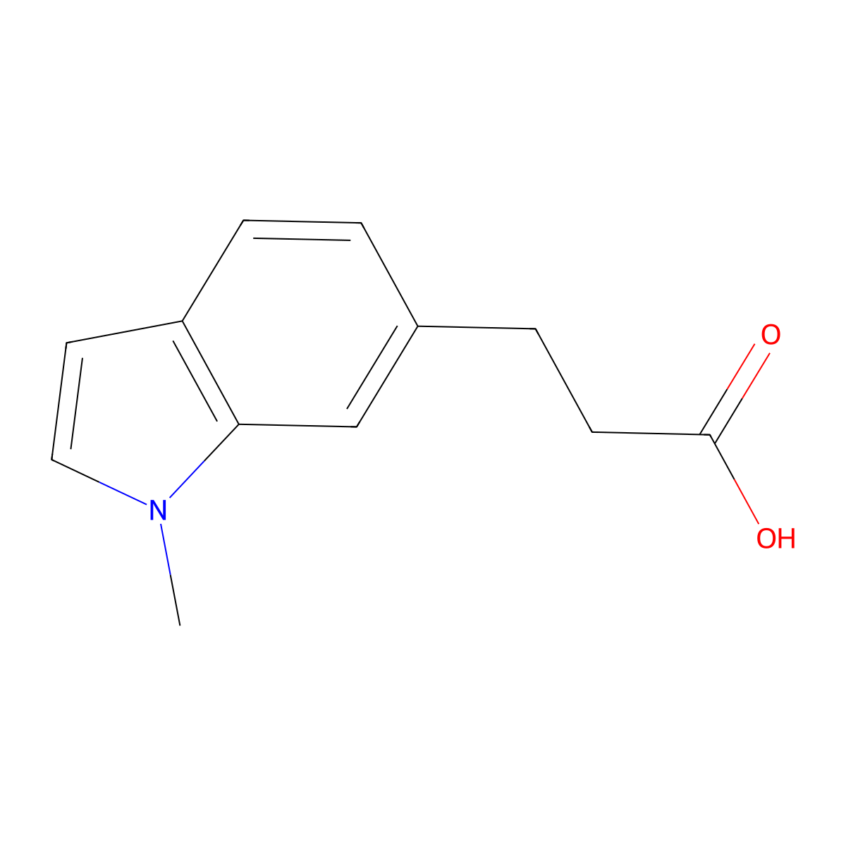 3-(1-methyl-1H-indol-6-yl)propanoic acid molecular structure, CAS 1509837-13-1