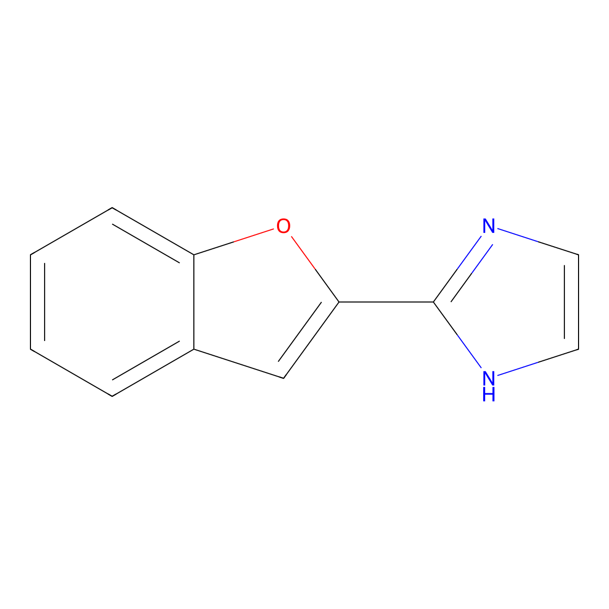 2-(1-benzofuran-2-yl)-1H-imidazole molecular structure, CAS 150985-54-9
