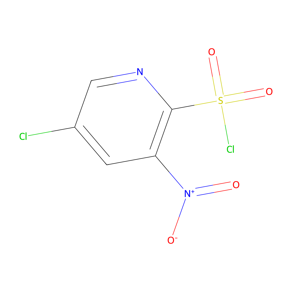 5-Chloro-3-nitropyridine-2-sulfonyl chloride molecular structure, CAS 1509852-42-9