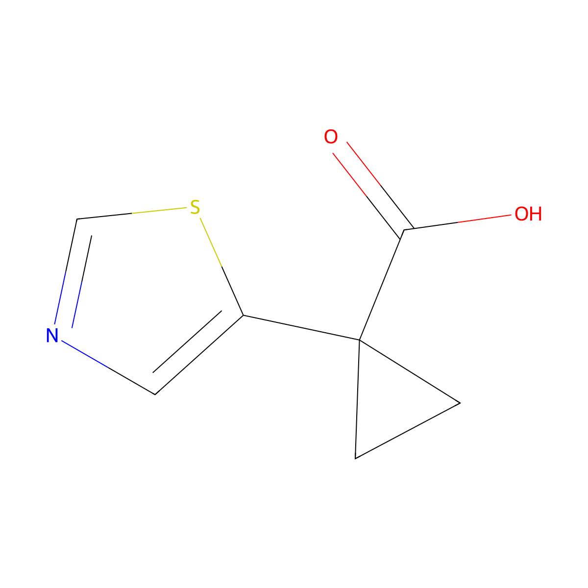 1-(1,3-Thiazol-5-yl)cyclopropane-1-carboxylic acid molecular structure, CAS 1509873-24-8
