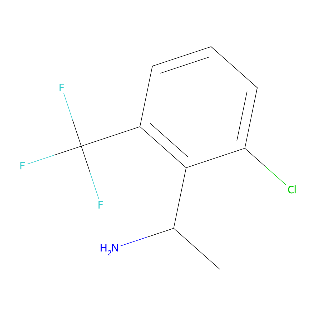 1-[2-Chloro-6-(trifluoromethyl)phenyl]ethan-1-amine molecular structure, CAS 1509884-10-9