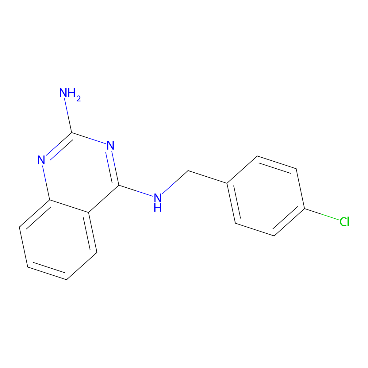 N4-[(4-chlorophenyl)methyl]quinazoline-2,4-diamine molecular structure, CAS 1509890-90-7