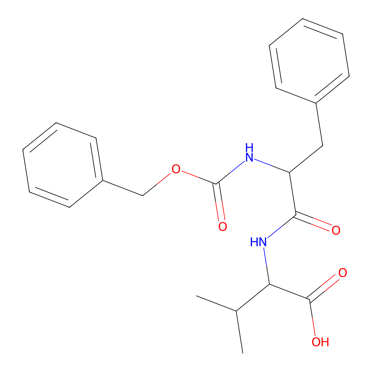 N-Benzyloxycarbonylphenylalanyl-valine molecular structure, CAS 15099-82-8