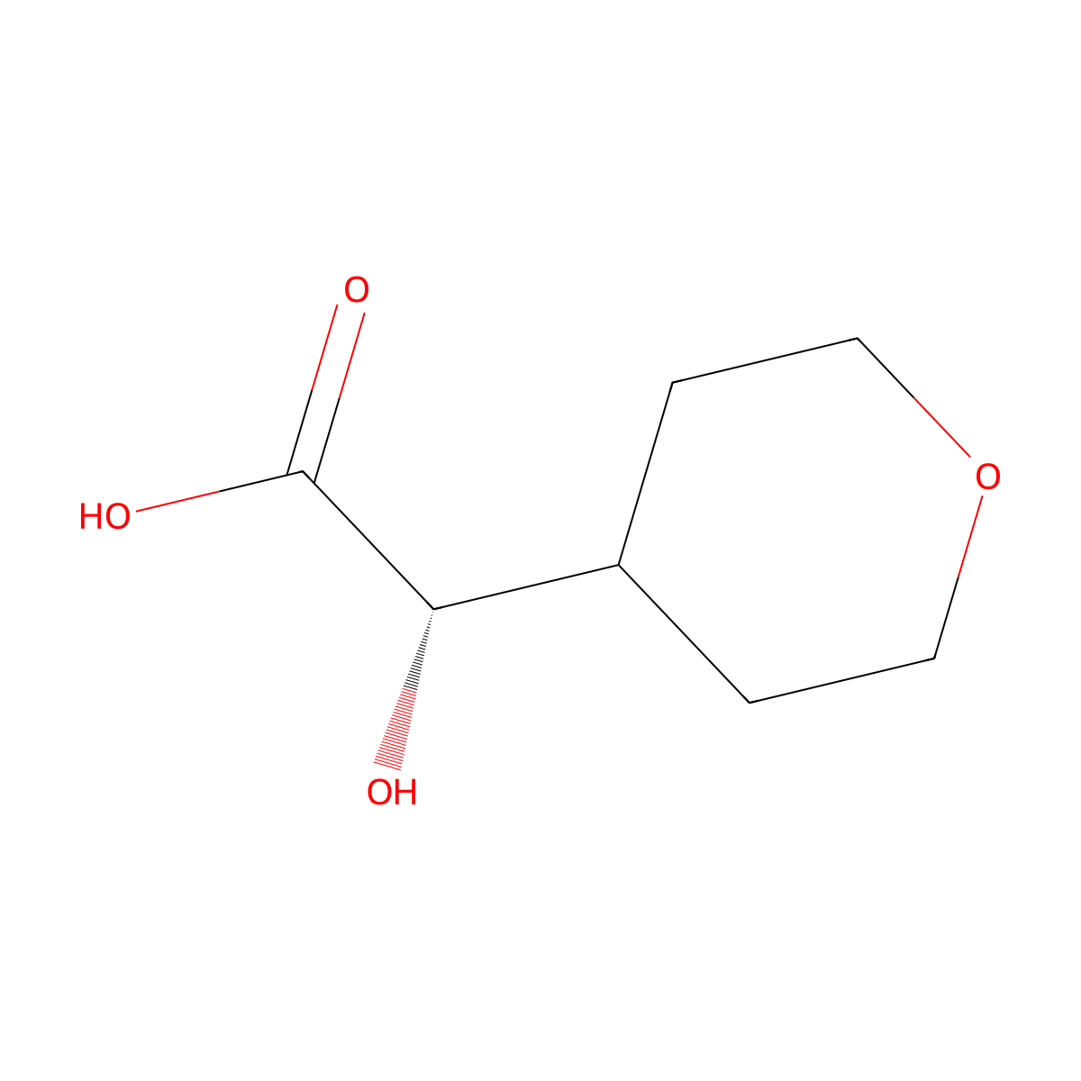 (2S)-2-hydroxy-2-(oxan-4-yl)acetic acid molecular structure, CAS 1509909-60-7