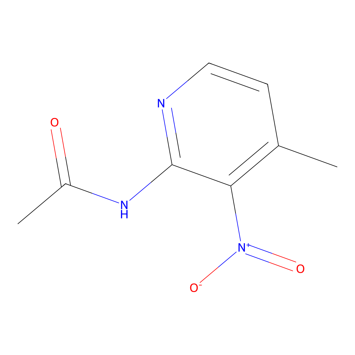 N-(4-Methyl-3-nitropyridin-2-yl)acetamide molecular structure, CAS 150991-79-0