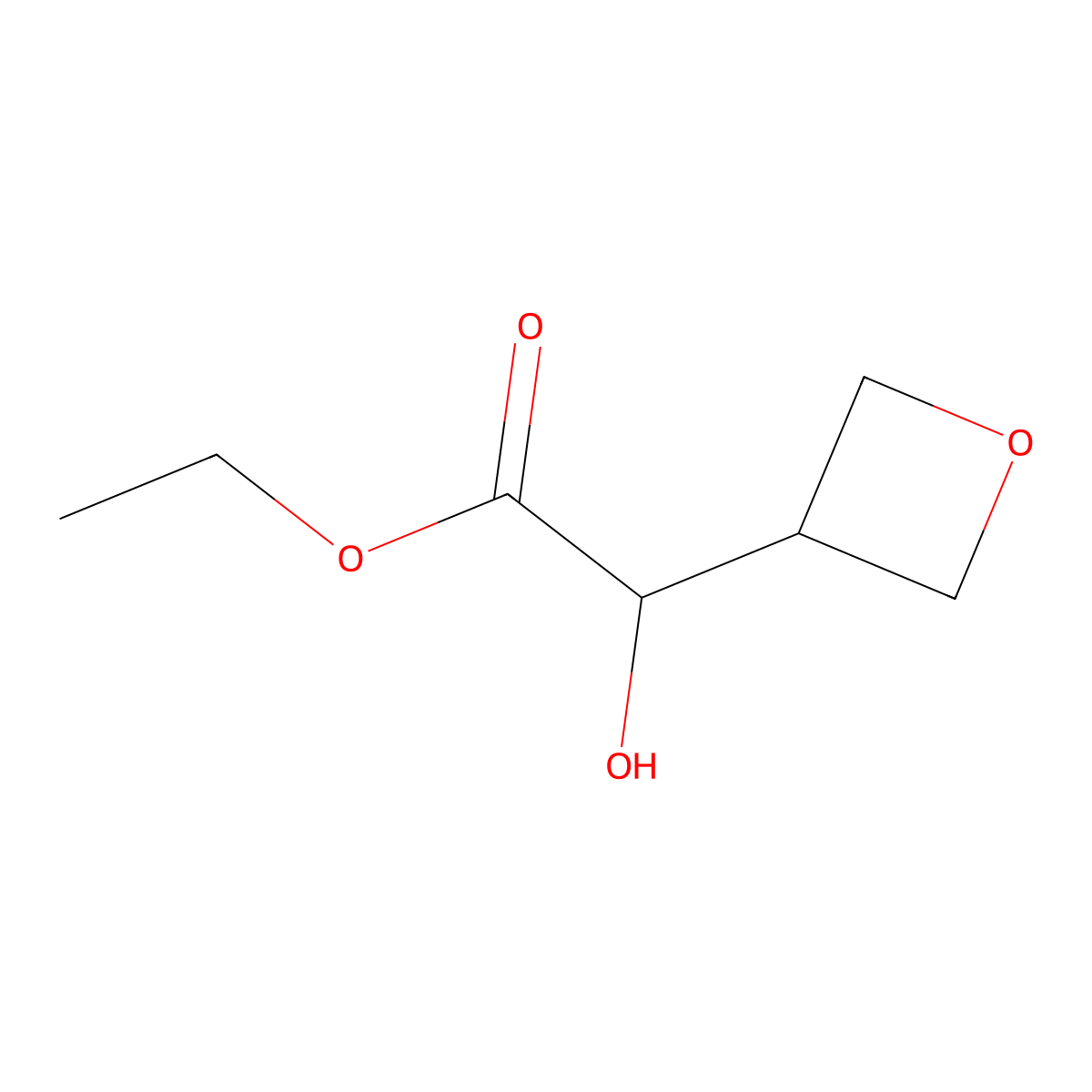 Ethyl 2-hydroxy-2-(oxetan-3-yl)acetate molecular structure, CAS 1509910-39-7