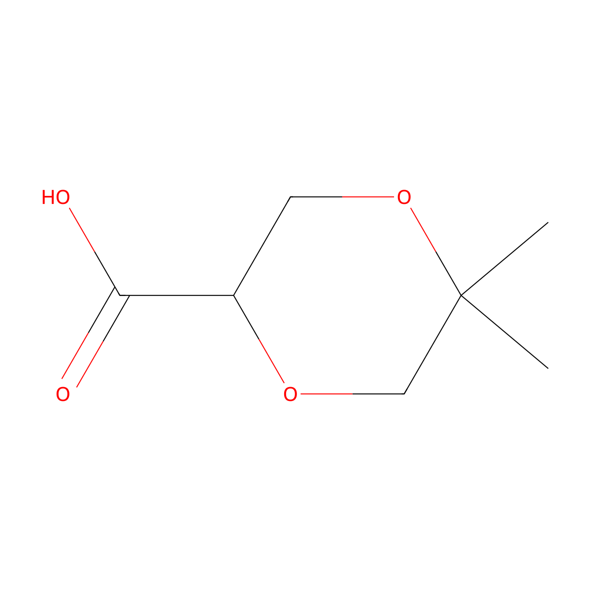 5,5-Dimethyl-1,4-dioxane-2-carboxylic acid molecular structure, CAS 1509910-62-6