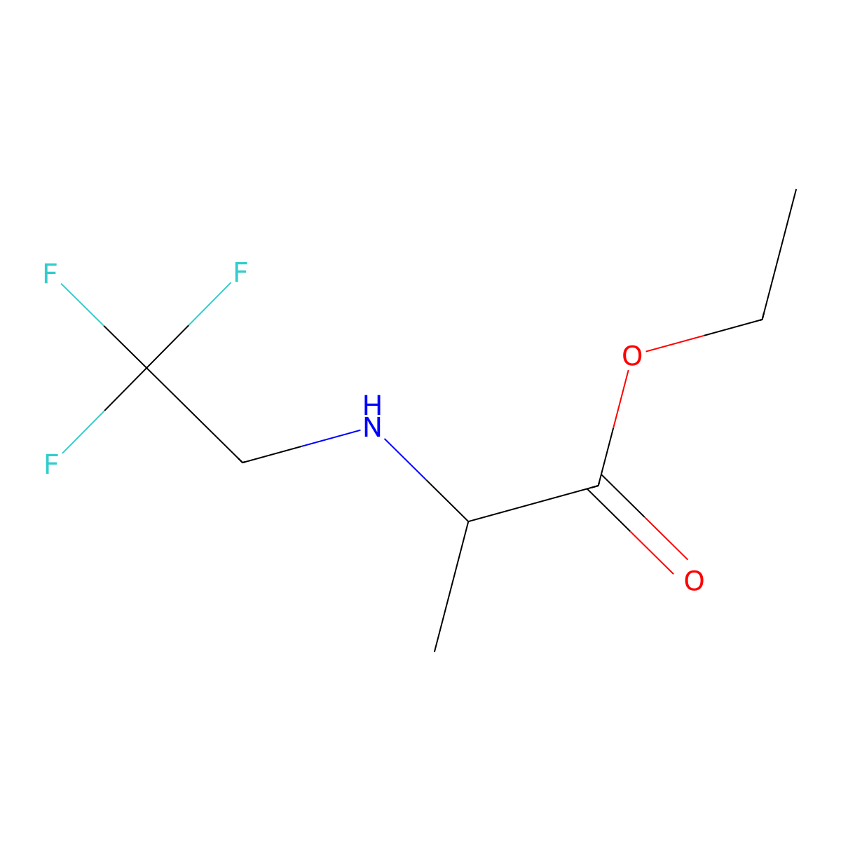 Ethyl 2-[(2,2,2-trifluoroethyl)amino]propanoate molecular structure, CAS 1509915-22-3