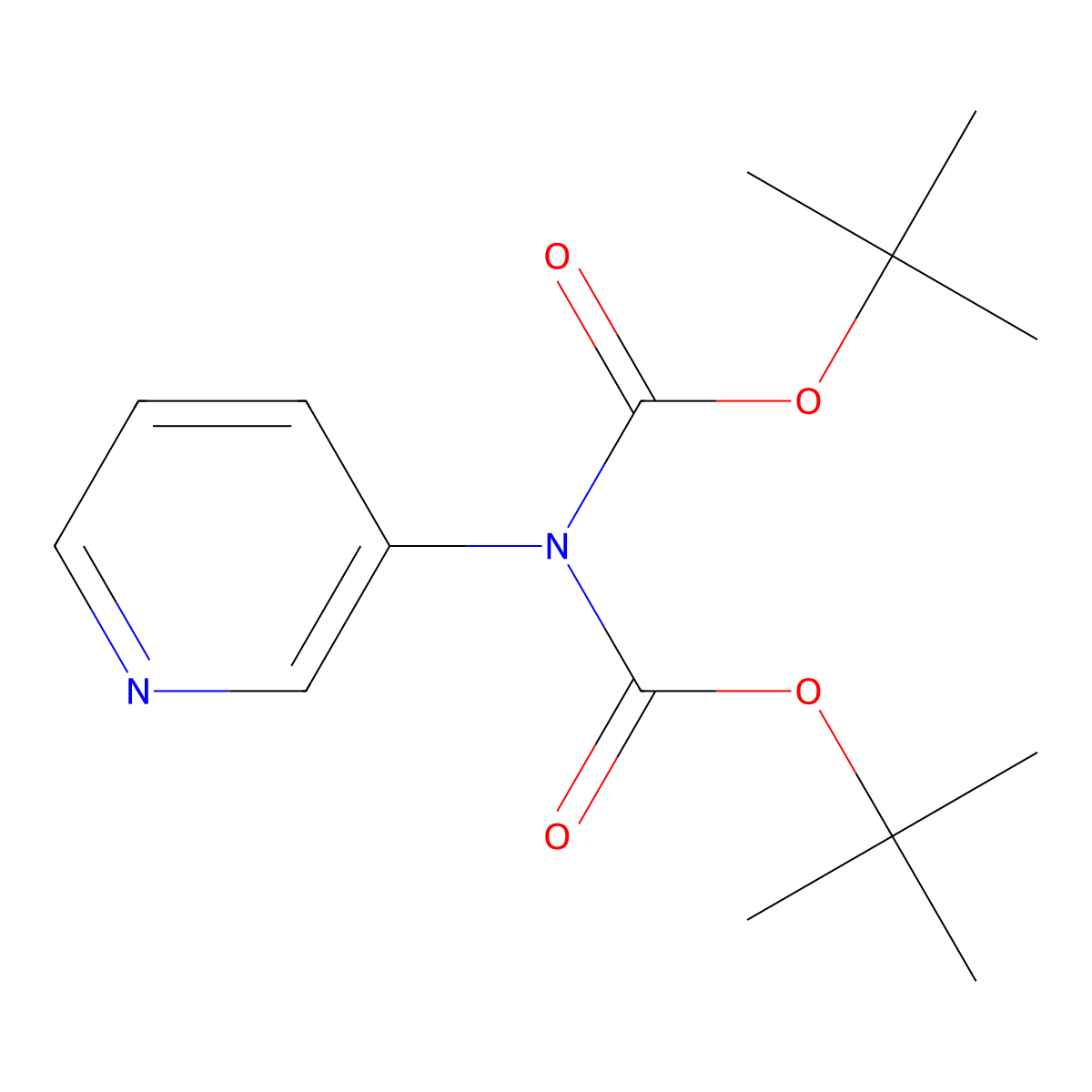 3-[Bis(tert-butoxycarbonyl)amino]pyridine molecular structure, CAS 150992-49-7