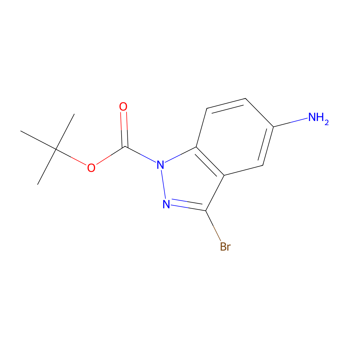 tert-butyl 5-amino-3-bromo-1H-indazole-1-carboxylate molecular structure, CAS 1509924-32-6