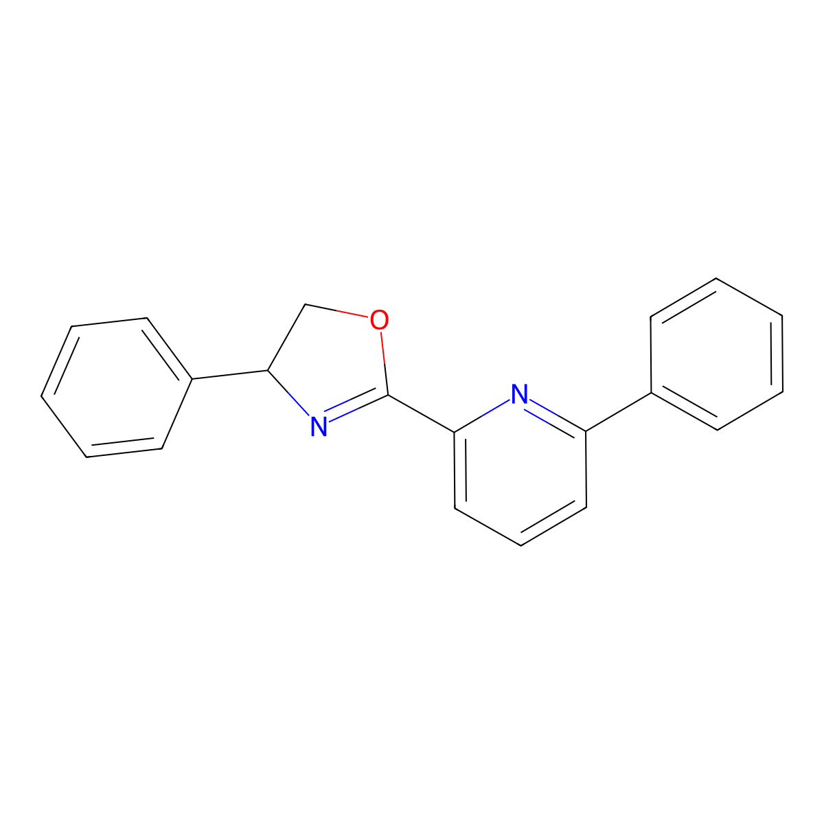 (S)-4-Phenyl-2-(6-phenylpyridin-2-yl)-4,5-dihydrooxazole molecular structure, CAS 1509929-21-8