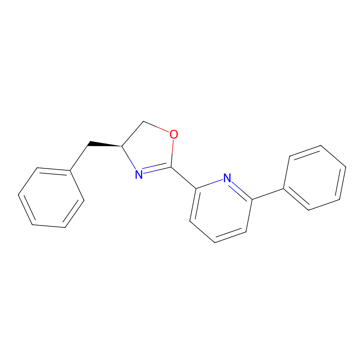 (S)-4-Benzyl-2-(6-phenylpyridin-2-yl)-4,5-dihydrooxazole molecular structure, CAS 1509929-22-9