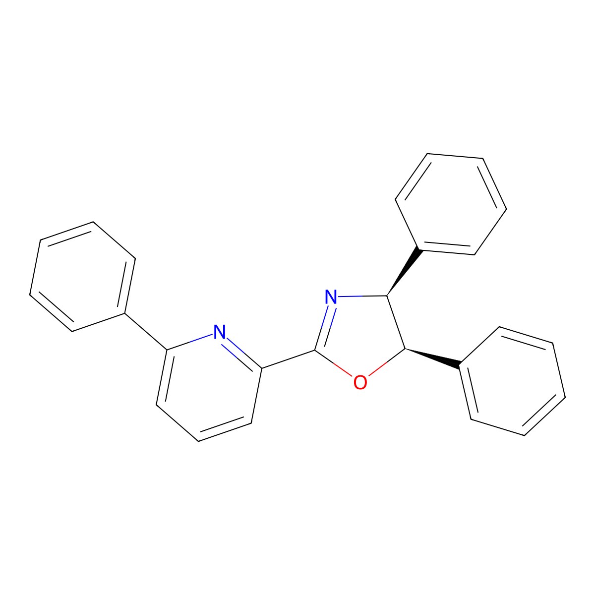 (4S,5R)-4,5-Diphenyl-2-(6-phenylpyridin-2-yl)-4,5-dihydrooxazole molecular structure, CAS 1509929-23-0
