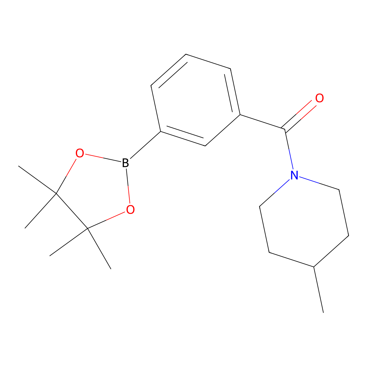 (4-Methylpiperidin-1-yl)(3-(4,4,5,5-tetramethyl-1,3,2-dioxaborolan-2-yl)phenyl)methanone molecular structure, CAS 1509932-02-8