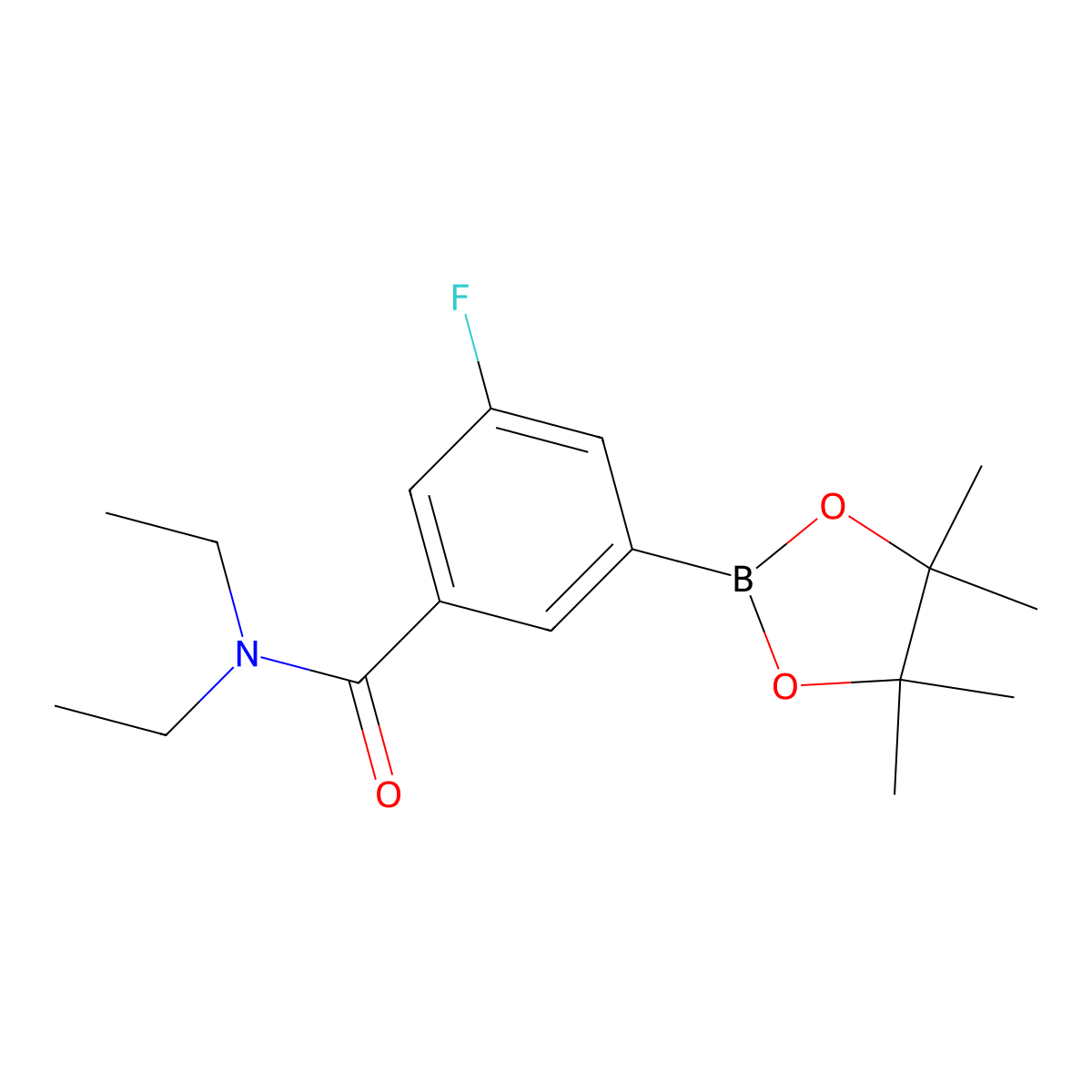 N,N-diethyl-3-fluoro-5-(4,4,5,5-tetramethyl-1,3,2-dioxaborolan-2-yl)benzamide molecular structure, CAS 1509932-18-6