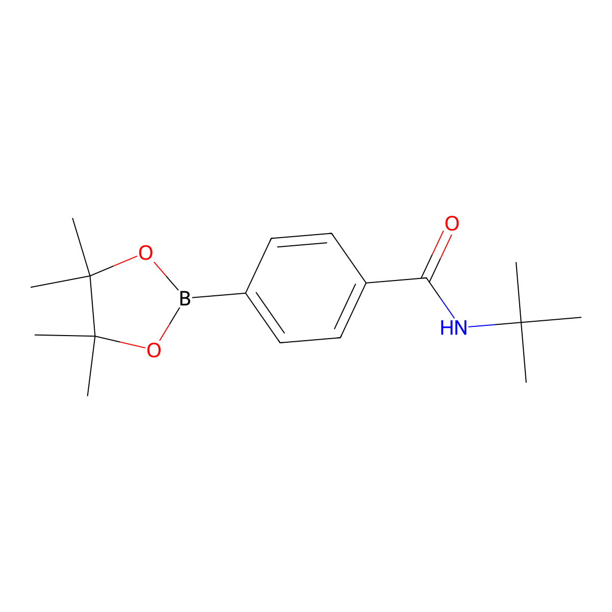 N-(tert-Butyl)-4-(4,4,5,5-tetramethyl-1,3,2-dioxaborolan-2-yl)benzamide molecular structure, CAS 1509932-20-0