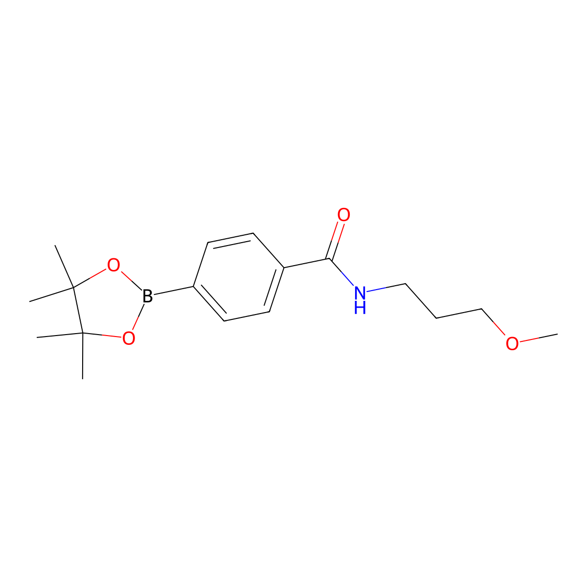 N-(3-methoxypropyl)-4-(tetramethyl-1,3,2-dioxaborolan-2-yl)benzamide molecular structure, CAS 1509932-25-5