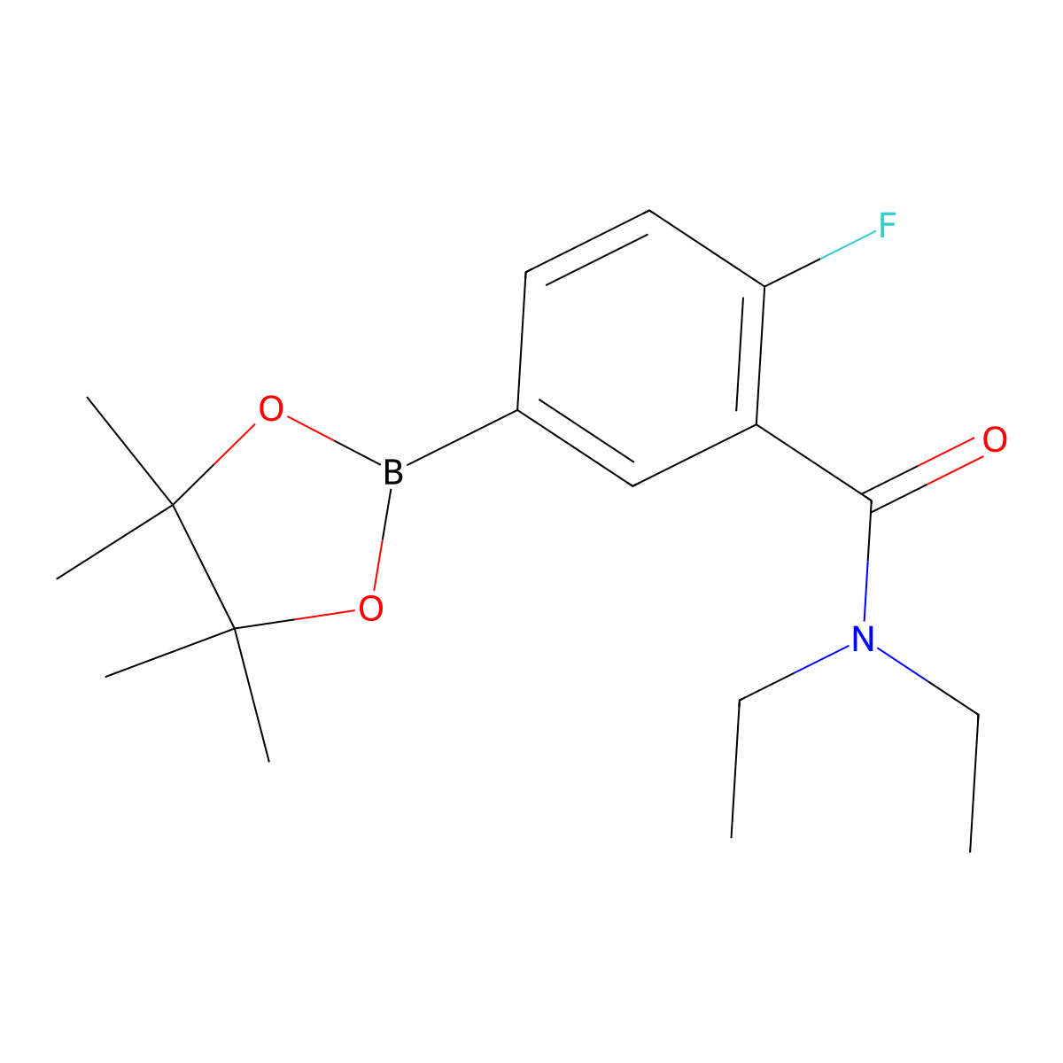 N,N-Diethyl-2-fluoro-5-(tetramethyl-1,3,2-dioxaborolan-2-yl)benzamide molecular structure, CAS 1509932-36-8