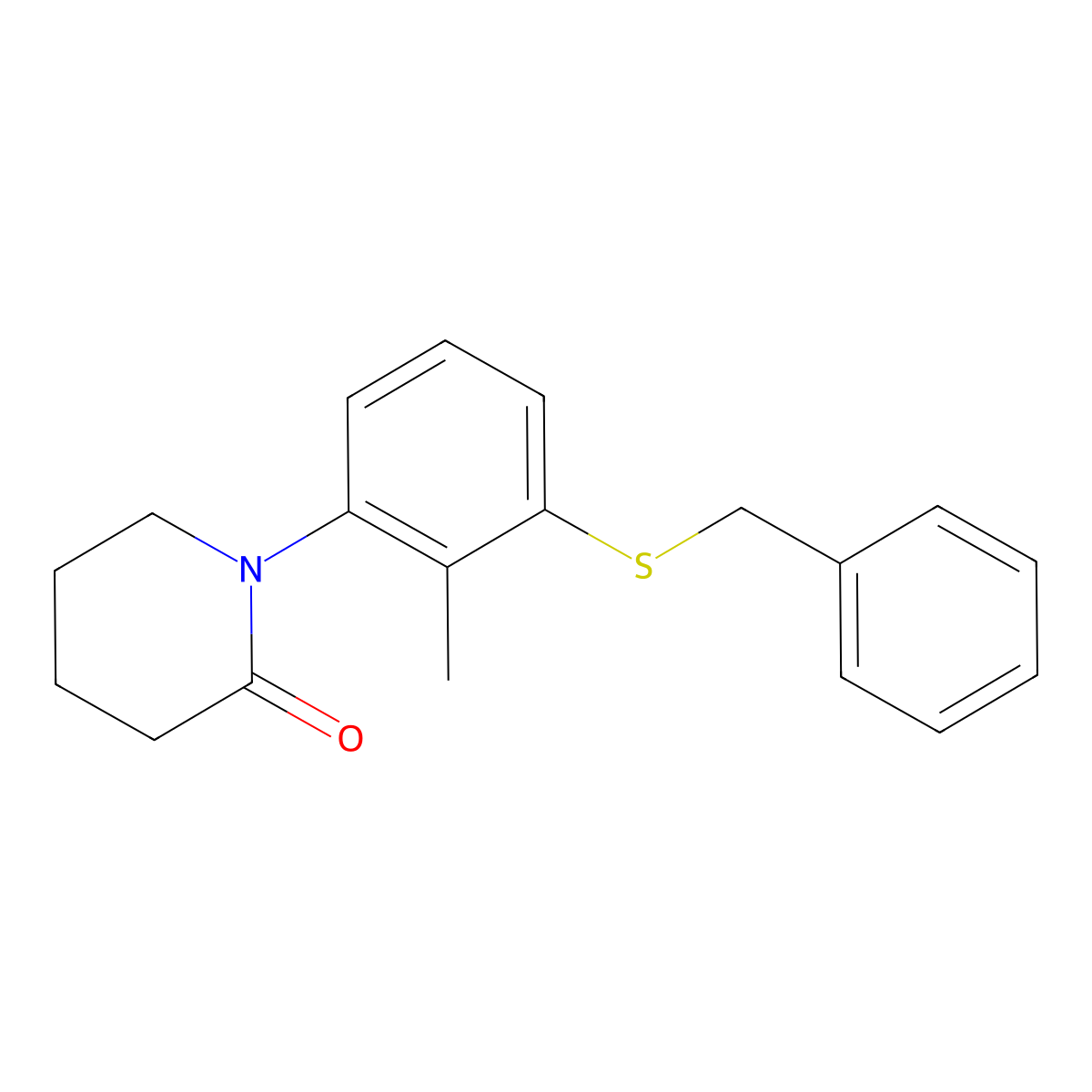 1-(3-(Benzylthio)-2-methylphenyl)piperidin-2-one molecular structure, CAS 1509935-56-1