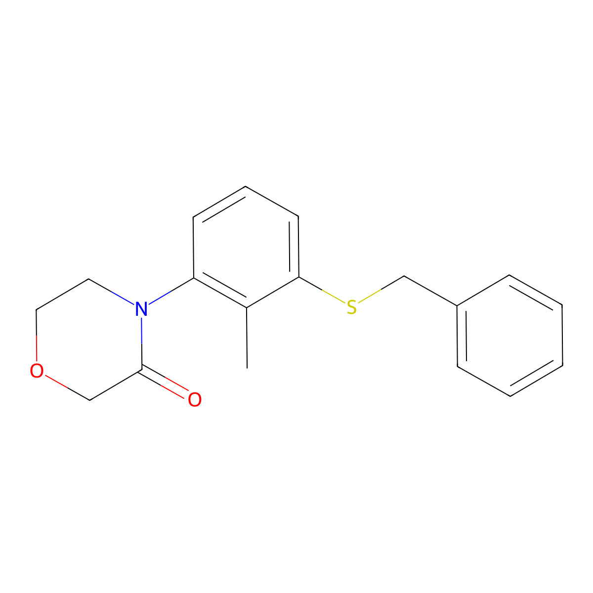 4-(3-(Benzylthio)-2-methylphenyl)morpholin-3-one molecular structure, CAS 1509935-58-3