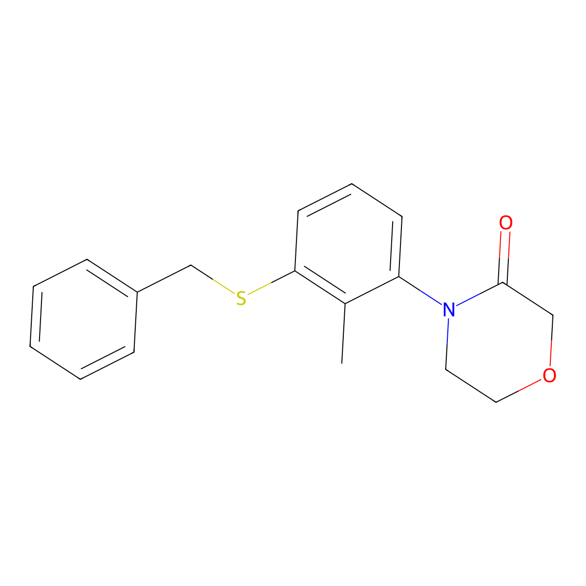 4-(3-(Benzylthio)-2-methylphenyl)morpholin-3-one molecular structure, CAS 1509935-58-3