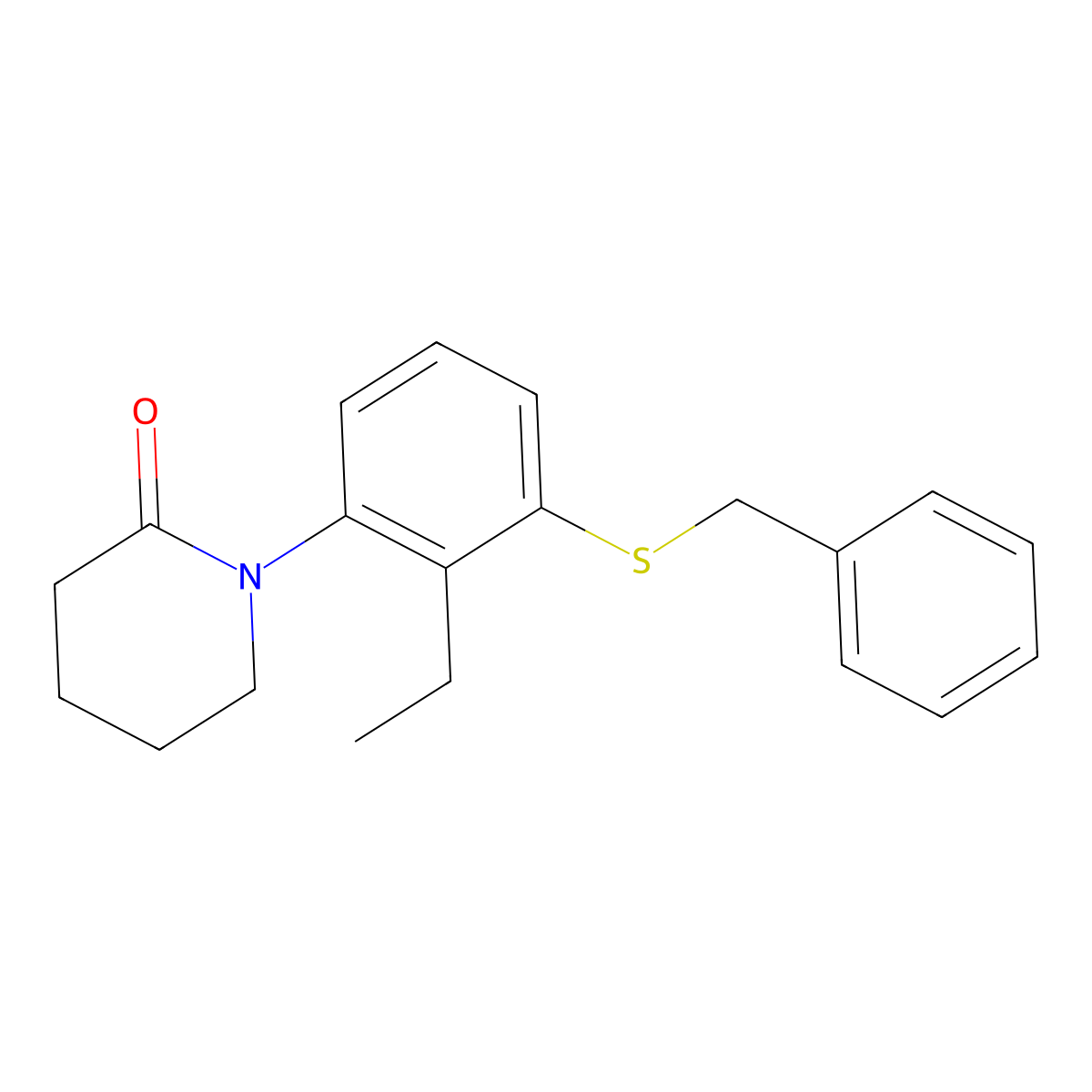 1-(3-(Benzylthio)-2-ethylphenyl)piperidin-2-one molecular structure, CAS 1509935-61-8