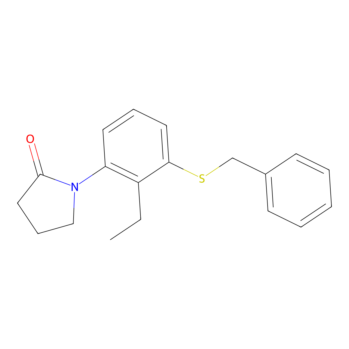 1-(3-(Benzylthio)-2-ethylphenyl)pyrrolidin-2-one molecular structure, CAS 1509935-64-1