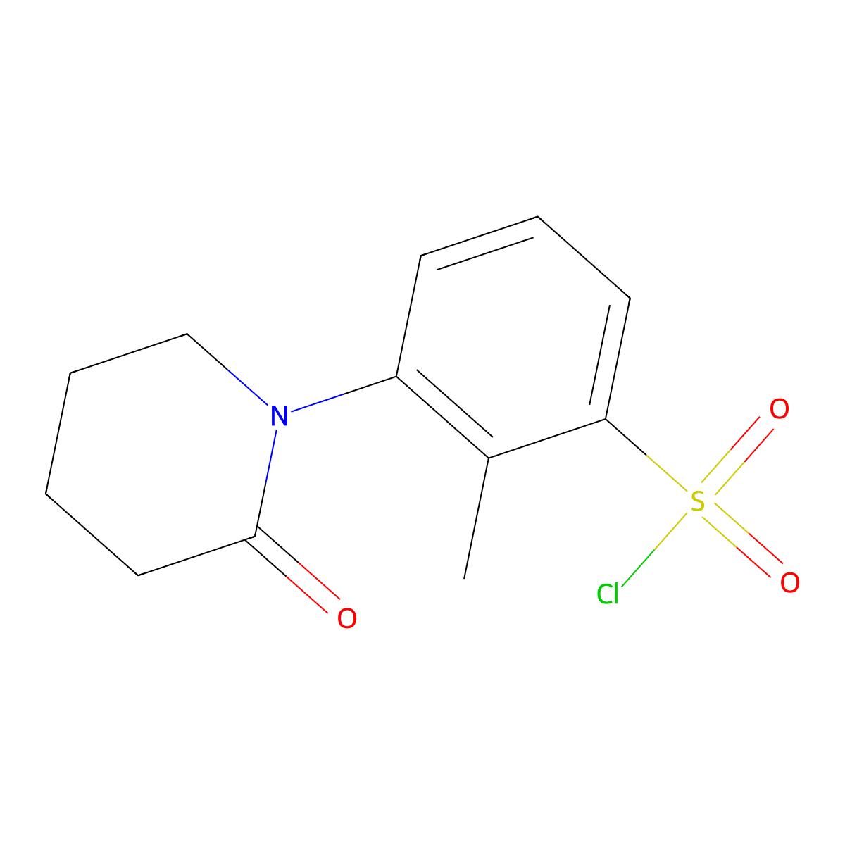 2-Methyl-3-(2-oxopiperidin-1-YL)benzene-1-sulfonyl chloride molecular structure, CAS 1509935-66-3