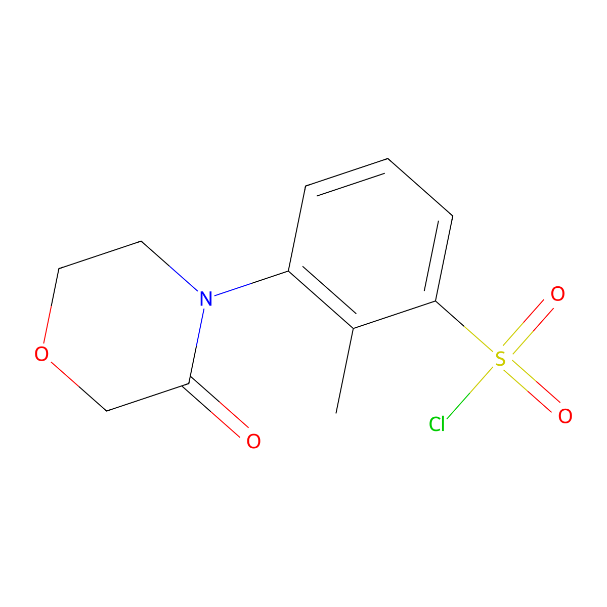 2-Methyl-3-(3-oxomorpholino)benzene-1-sulfonyl chloride molecular structure, CAS 1509935-68-5