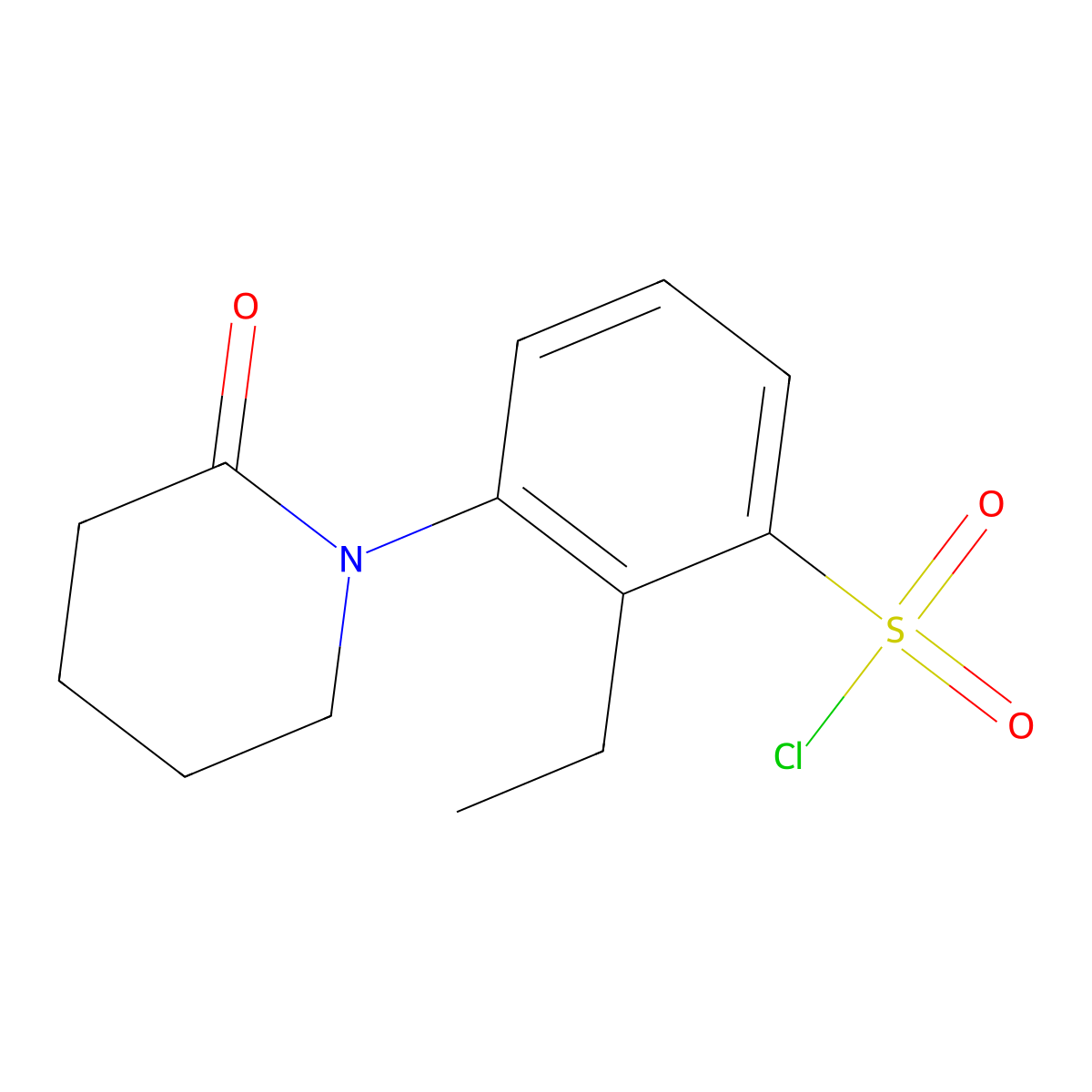 2-Ethyl-3-(2-oxopiperidin-1-YL)benzene-1-sulfonyl chloride molecular structure, CAS 1509935-71-0