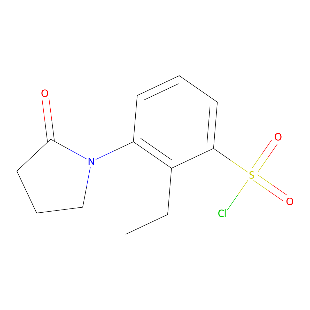 2-Ethyl-3-(2-oxopyrrolidin-1-YL)benzene-1-sulfonyl chloride molecular structure, CAS 1509935-74-3