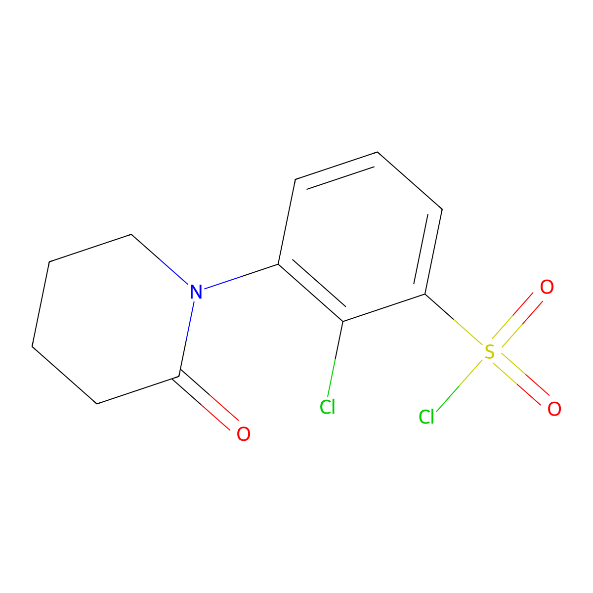 2-Chloro-3-(2-oxopiperidin-1-YL)benzene-1-sulfonyl chloride molecular structure, CAS 1509935-78-7