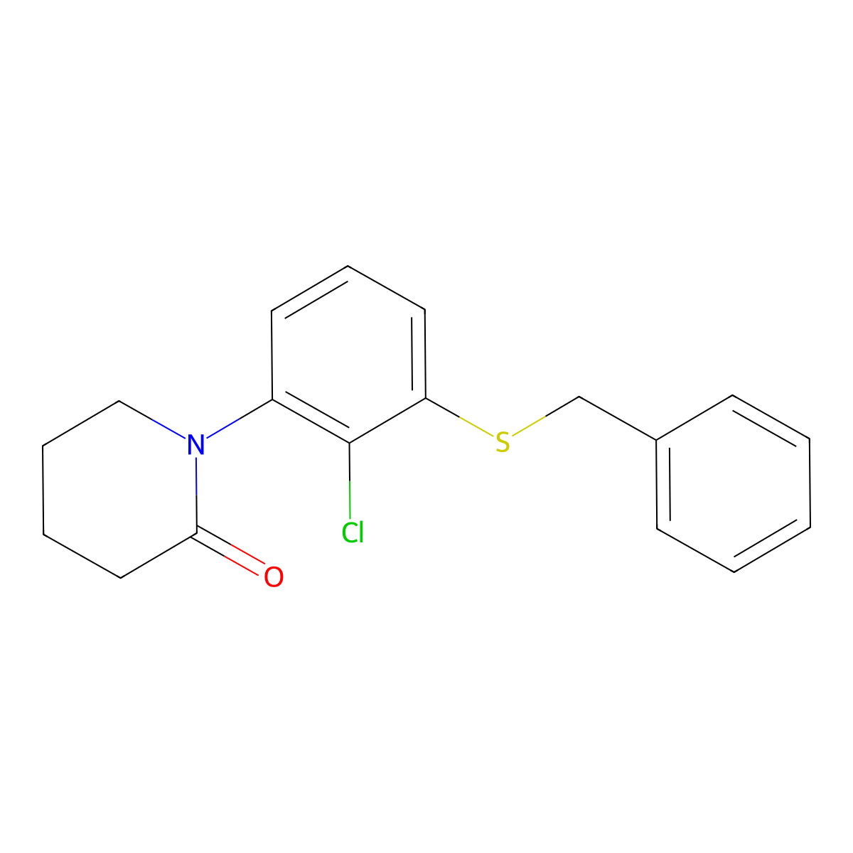 1-(3-(Benzylthio)-2-chlorophenyl)piperidin-2-one molecular structure, CAS 1509935-88-9