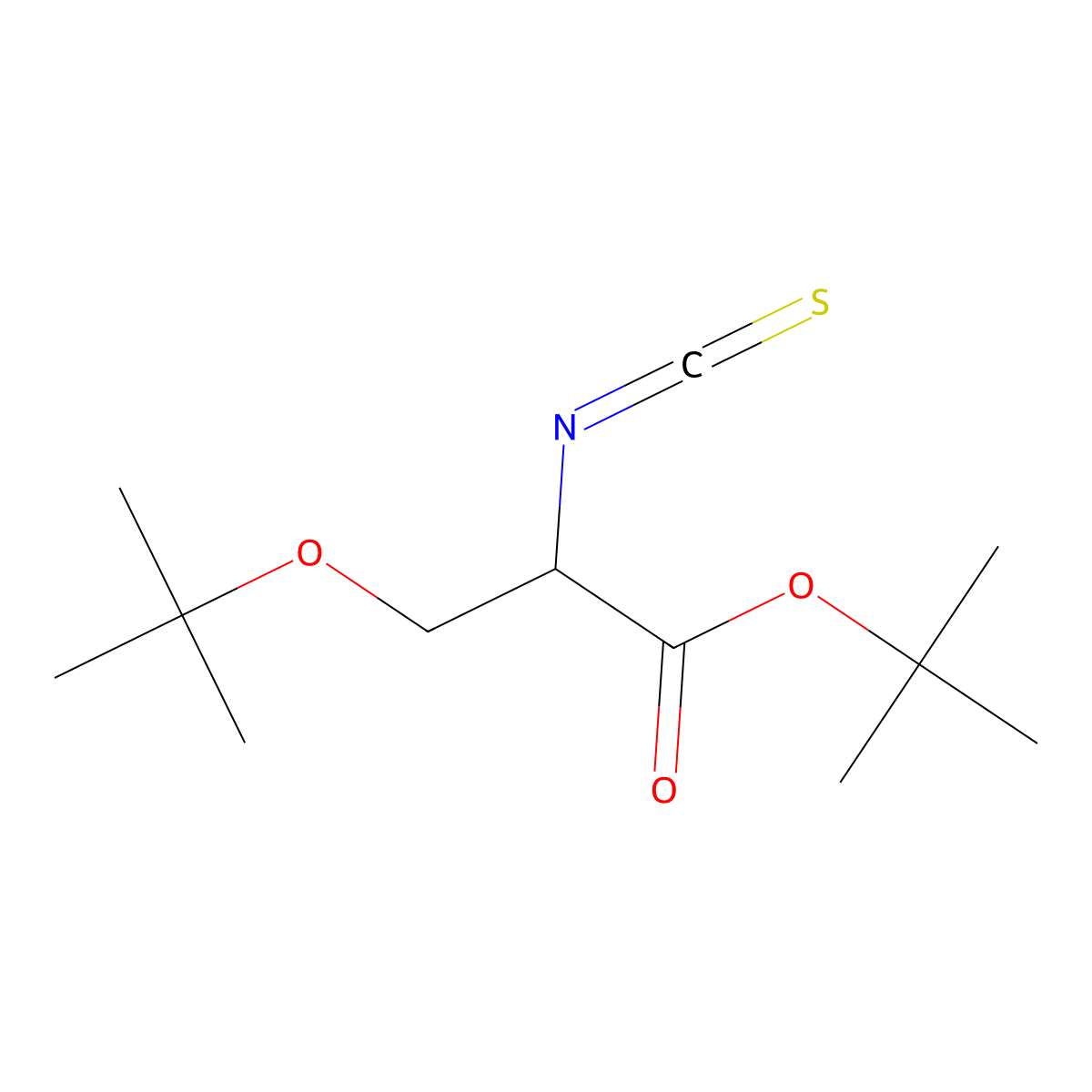 tert-butyl (2S)-3-(tert-butoxy)-2-isothiocyanatopropanoate molecular structure, CAS 1509940-85-5