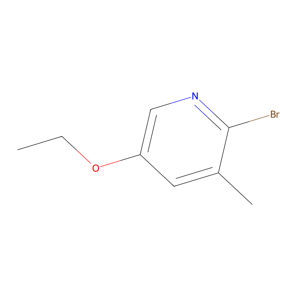 2-Bromo-5-ethoxy-3-methylpyridine molecular structure, CAS 1509949-25-0